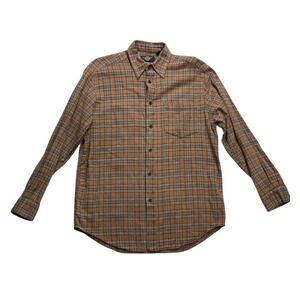 American Outpost Men‎ Plaid Flannel Long Sleeve Button Up Shirt Size M Cotton